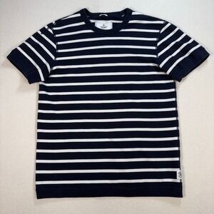 Reigning Champ Terry T-Shirt Men's S Navy White‎ Stripe 100% Cotton Logo